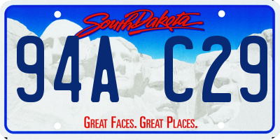 SD license plate 94AC29