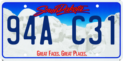 SD license plate 94AC31