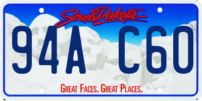 SD license plate 94AC60