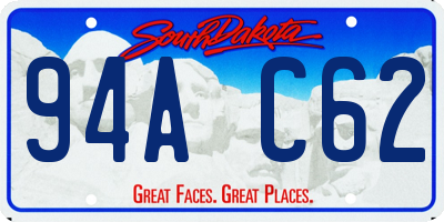 SD license plate 94AC62