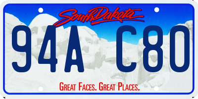 SD license plate 94AC80