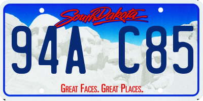 SD license plate 94AC85