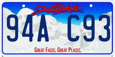 SD license plate 94AC93
