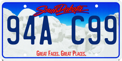 SD license plate 94AC99