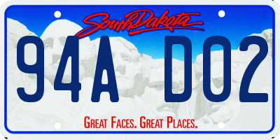 SD license plate 94AD02