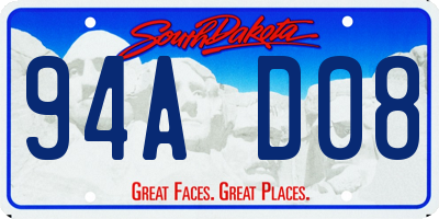 SD license plate 94AD08