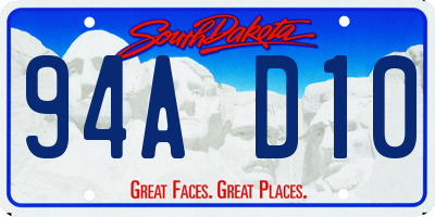 SD license plate 94AD10