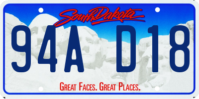 SD license plate 94AD18