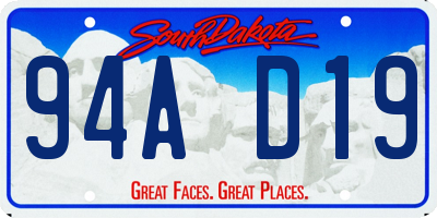 SD license plate 94AD19
