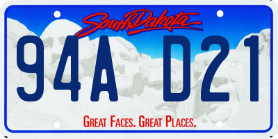 SD license plate 94AD21