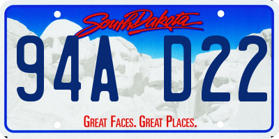 SD license plate 94AD22