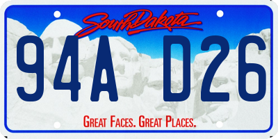 SD license plate 94AD26