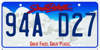 SD license plate 94AD27