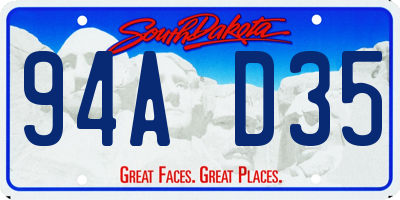 SD license plate 94AD35