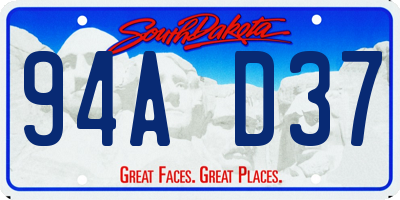 SD license plate 94AD37
