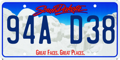SD license plate 94AD38