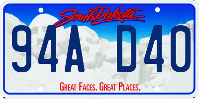 SD license plate 94AD40