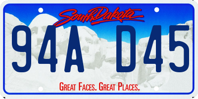 SD license plate 94AD45