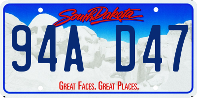 SD license plate 94AD47