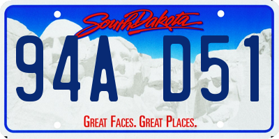 SD license plate 94AD51