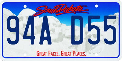 SD license plate 94AD55