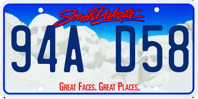 SD license plate 94AD58