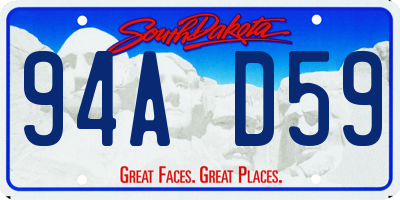 SD license plate 94AD59