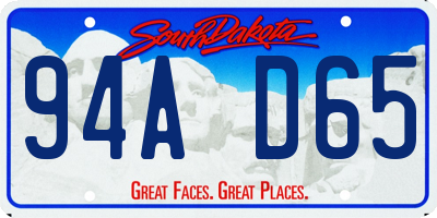 SD license plate 94AD65