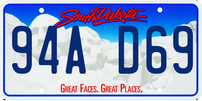 SD license plate 94AD69