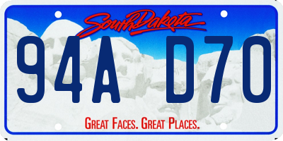 SD license plate 94AD70