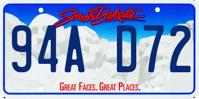 SD license plate 94AD72