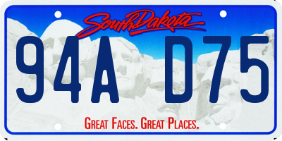 SD license plate 94AD75