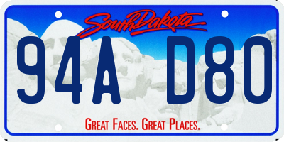 SD license plate 94AD80