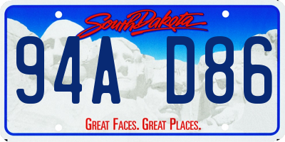 SD license plate 94AD86
