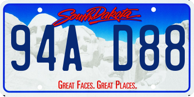 SD license plate 94AD88
