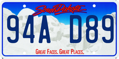 SD license plate 94AD89
