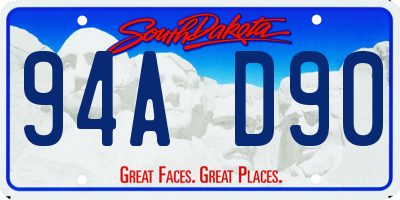 SD license plate 94AD90