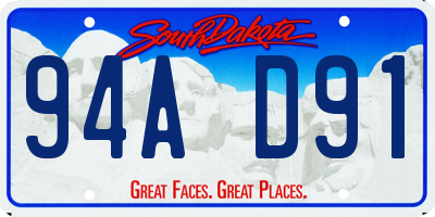 SD license plate 94AD91
