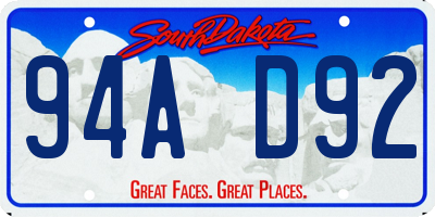 SD license plate 94AD92