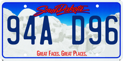 SD license plate 94AD96