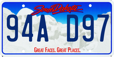 SD license plate 94AD97