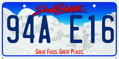 SD license plate 94AE16