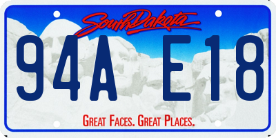 SD license plate 94AE18