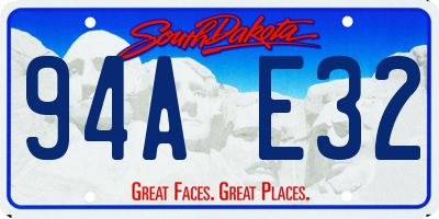 SD license plate 94AE32