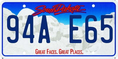 SD license plate 94AE65