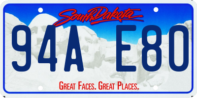 SD license plate 94AE80