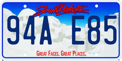SD license plate 94AE85
