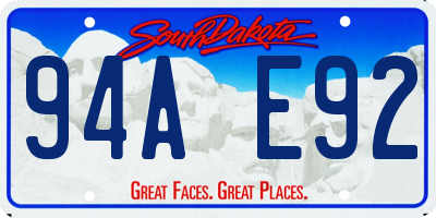 SD license plate 94AE92