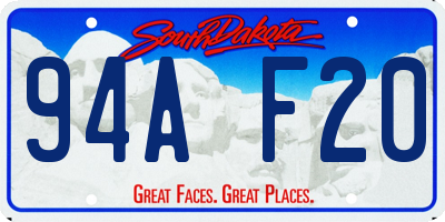 SD license plate 94AF20