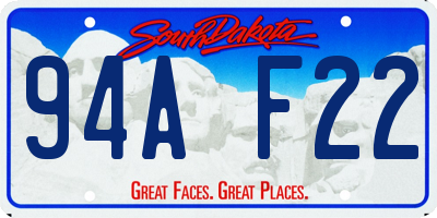 SD license plate 94AF22